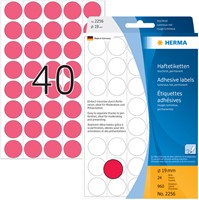 Etiket HERMA 2256 rond 19mm fluor rood 960st 24 Vel-2