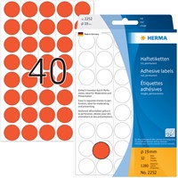 Etiket HERMA 2252 rond 19mm rood 1280st 32 Vel-2
