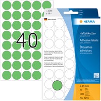 Etiket HERMA 2255 rond 19mm groen 1280stuks 32 Vel-2