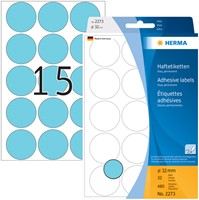 Etiket HERMA 2273 rond 32mm blauw 480stuks 32 Vel-2
