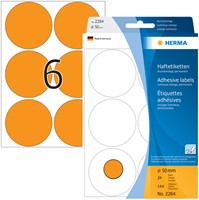 Etiket HERMA 2284 rond 50mm fluor oranje 144st 24 Vel-2