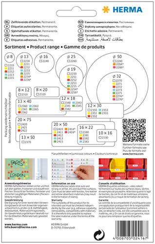 Etiket HERMA 2416 20x50mm fluor rood 360stuks 32 Vel-1