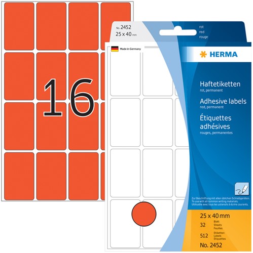 Etiket HERMA 2452 25x40mm rood 512st 32 Vel-3