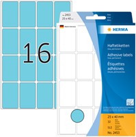 Etiket HERMA 2453 25x40mm blauw 512stuks 32 Vel-2