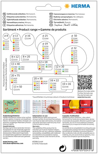 Etiket HERMA 2451 25x40mm geel 512st 32 Vel-2
