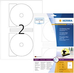 Etiket HERMA 8624 CD 116mm wit opaqua 20st 10 Vel