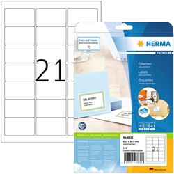 Etiket HERMA 8632 63.5x38.1mm premium wit 210stuks 10 Vel