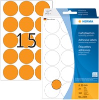 Etiket HERMA 2274 rond 32mm fluor oranje 360stuks 24 Vel-2