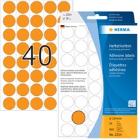 Etiket HERMA 2254 rond 19mm fluor oranje 960st 32 Vel-2