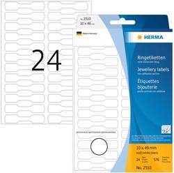 Etiket HERMA 2510 10x49mm wit 576st 24 Vel