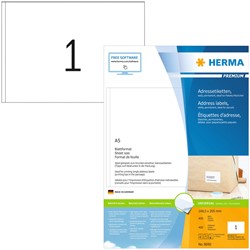 Etiket HERMA 8690 148.5x205mm Premium wit 400stuks 400 Vel