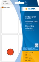 Etiket HERMA 2492 52x82mm rood 128st 32 Vel