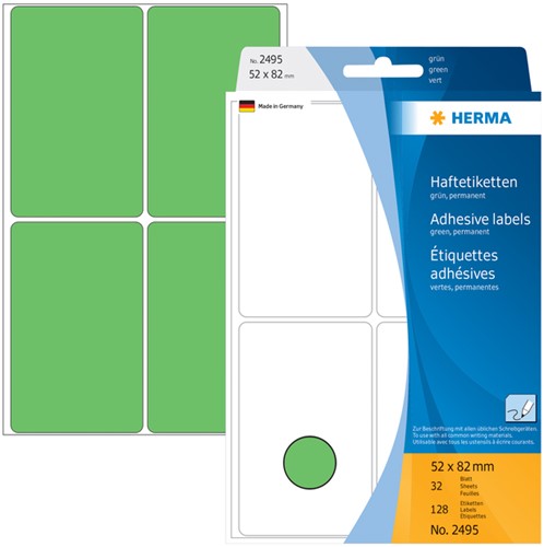 Etiket HERMA 2495 52x82mm groen 128 stuks-3