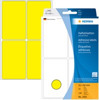 Etiket HERMA 2491 52x82mm geel 128stuks 32 Vel-3