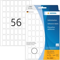 Etiket HERMA 10603 12x18mm verwijderbaar 1344stuks 24 Vel