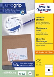 Etiket AZ 3427 105x74mm wit 800stuks 100 Vel