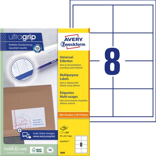 Etiket Avery 3660 97x67.7mm wit 800 stuks-2