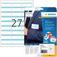Naambadge etiket HERMA 4513 63.5x29.6mm wit/blauw 20 Vel