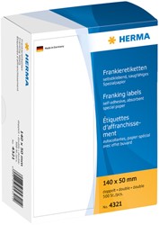 Frankeeretiket HERMA 4321 dubbel 140x50mm 500st 500 etiket