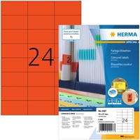 Etiket HERMA 4407 70x37mm rood 2400stuks 100 Vel