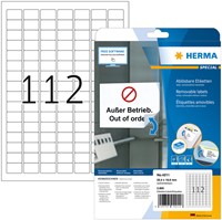 Etiket HERMA 4211 25.4x16.9mm verwijderbaar wit 2800 stuks
