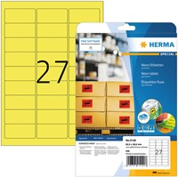 Etiket HERMA 5140 63.5x29.6mm neon geel 540 stuks