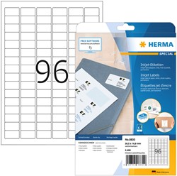 Etiket HERMA 8832 30.5x16.9mm mat wit 2400stuks 25 Vel