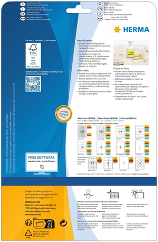 Etiket HERMA 5148 210x297mm A4 fluor geel 20st 20 Vel-3