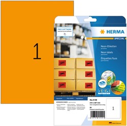 Etiket HERMA 5149 210x297mm A4 fluor or 20st 20 Vel