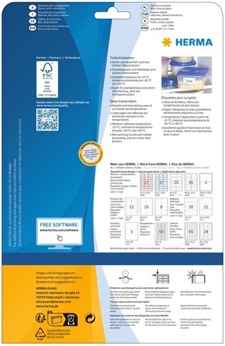 Etiket HERMA 4389 66x33.8mm diepvries wit 600st 25 Vel-2