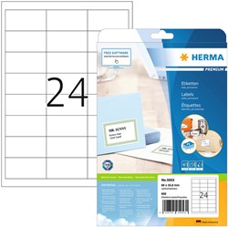 Etiket HERMA 5053 66x33.8mm premium wit 600 stuks