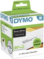 Etiket Dymo LabelWriter adressering 28x89 2st wit 2 Rol