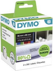 Etiket Dymo LabelWriter adressering 36x89 2st wit 2 Rol
