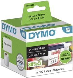 Etiket Dymo LabelWriter multifunctioneel 54x70 wit 320 Stuk