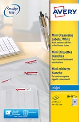 Etiket Avery J8656-25 46x11.1mm wit 2100stuks 25 Vel