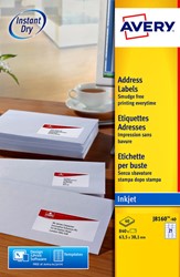 Etiket Avery J8160-40 63.5x38.1mm wit 840st 40 Vel