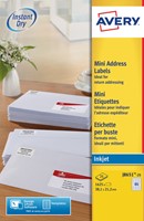 Etiket Avery J8651-25 38.1x21.2mm wit 1625stuks 25 Vel