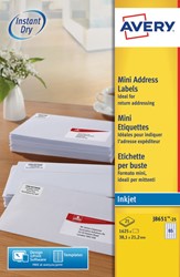 Etiket Avery J8651-25 38.1x21.2mm wit 1625st 25 Vel