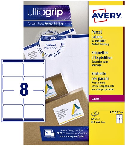 Etiket Avery L7165-40 99.1x67.7mm wit 320st 40 Vel
