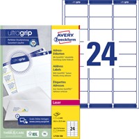 Etiket Avery L7159-100 63.5x33.9mm wit 2400 stuks-2