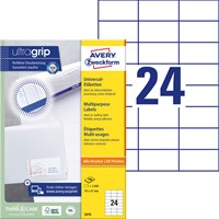 Etiket Avery 3474 70x37mm wit 2400st 100 Vel-2