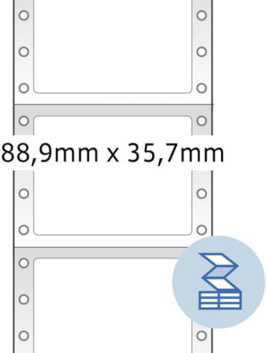Etiket HERMA 8161 88.9x35.7mm 1-baans wit 2000 stuks-2
