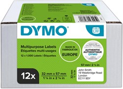 Etiket Dymo LabelWriter multif 32x57 12st wit 12 Rol