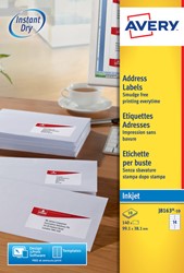 Etiket Avery J8163-10 99.1x38.1mm wit 140stuks 10 Vel