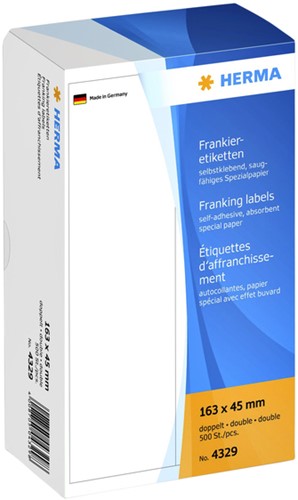 Frankeeretiket HERMA 4322 enkel 163x44mm 500st 500 etiket