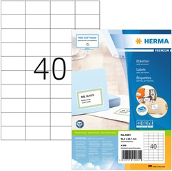 Etiket HERMA 4461 52.5x29.7mm prem wit 4000stuks 100 Vel