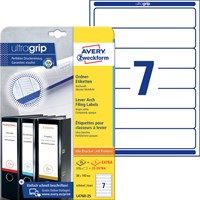 Rugetiket Avery smal 38x192mm zelfklevend wit 25 Vel-1
