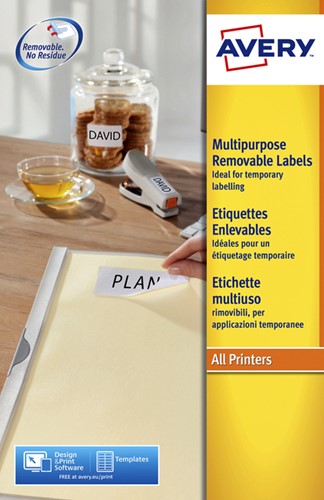 Etiket Avery L6025REV-25 63.5x46.6mm wit 450stuks 25 Vel