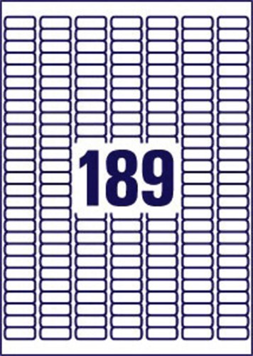 Etiket Avery L6008-20 25.4x10mm zilver 3780stuks 20 Vel-3