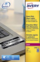 Etiket Avery L6008-20 25.4x10mm zilver 3780stuks 20 Vel-2